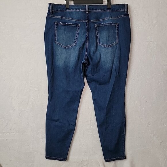 Terra & Sky Women’s Plus Size 22W High Rise Skinny Jeans Dark Wash Stretch - Picture 4 of 15